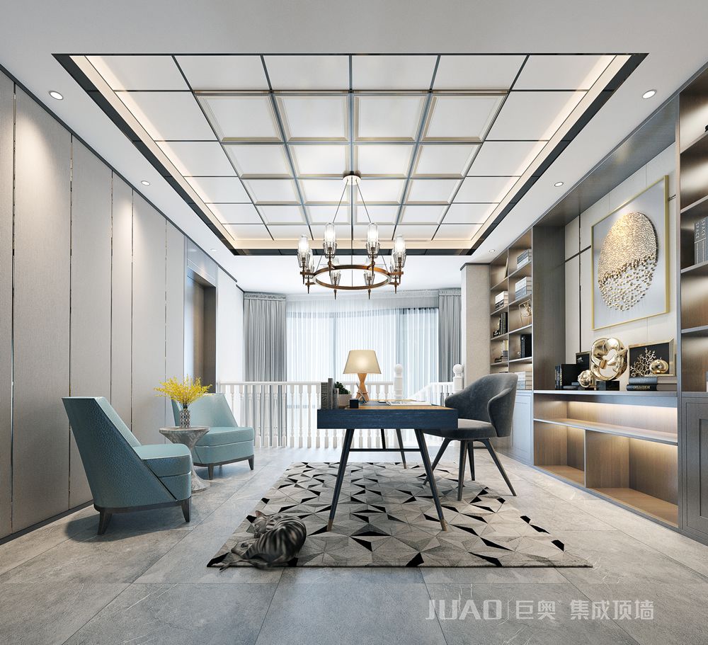 巨奧集成頂墻-高端定制整裝-現代書房